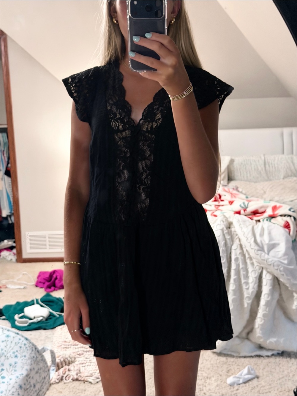 American Eagle Outfitters Black Lace Dress